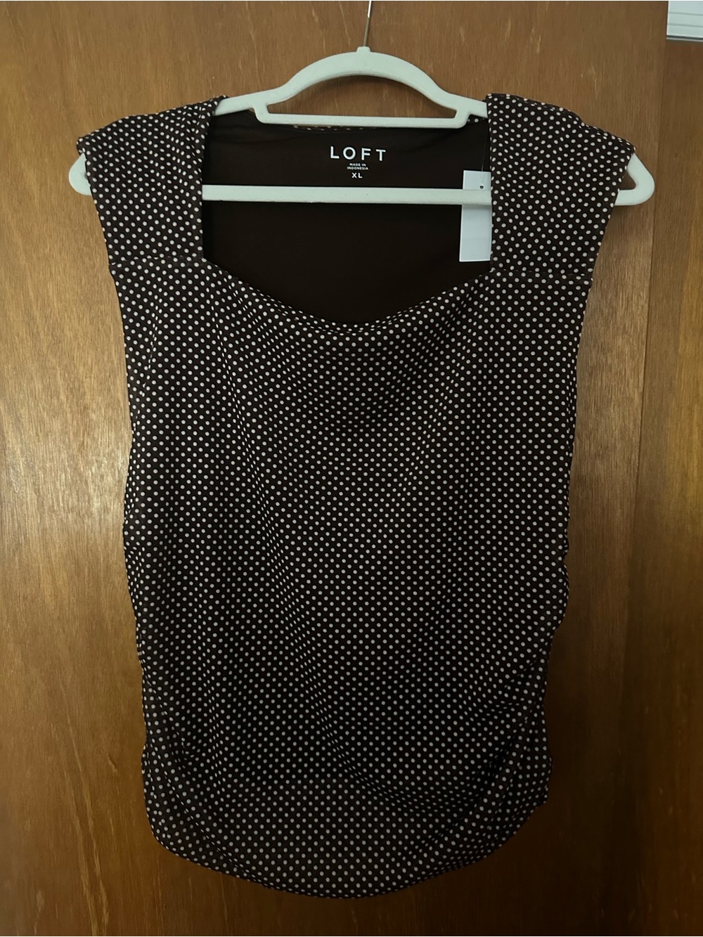 LOFT Brown Polka Dot Sleeveless Top - NWT